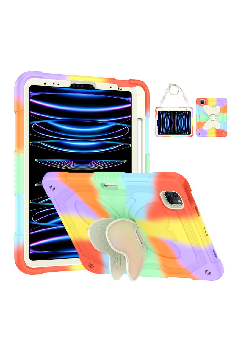 Compatible with Pro11-Air4-Air5 Protective Case with erfly Wing Stand, 3D Heavy Duty Rugged Shockproof Full Body Protection Tablet Case (Suitable for Kids) - Image 1